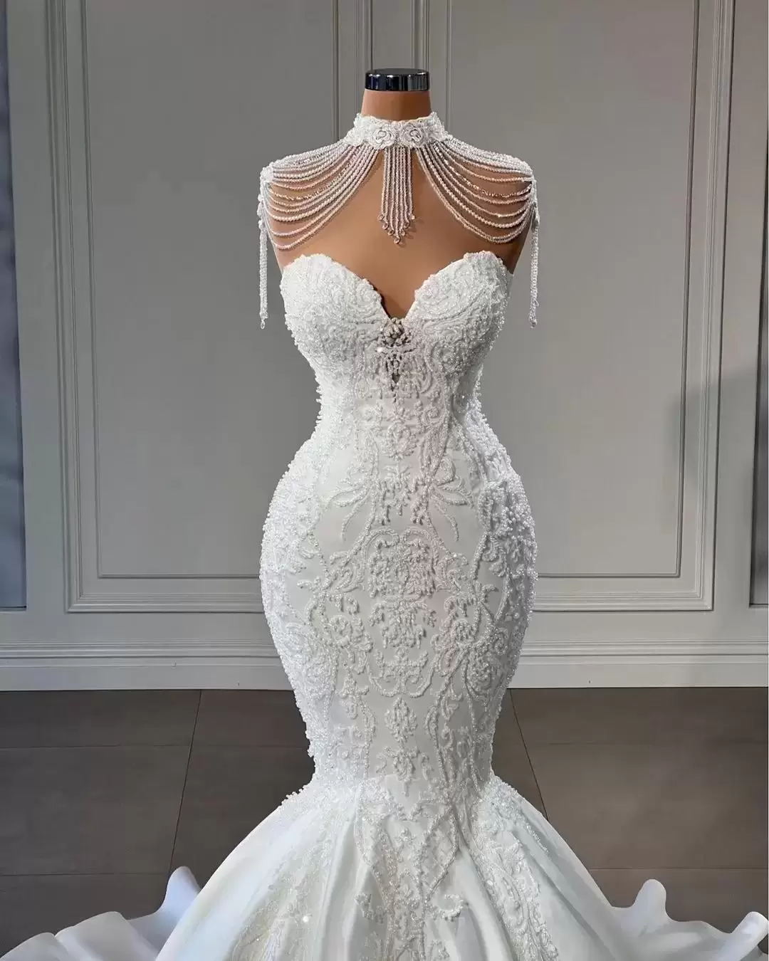Sexy Mermaid Wedding Dresses V Neck Off Shoulder Sweetheart Lace-Up Corset Beading Appliques Satin Custom Made Plus Size Country Bridal Gown