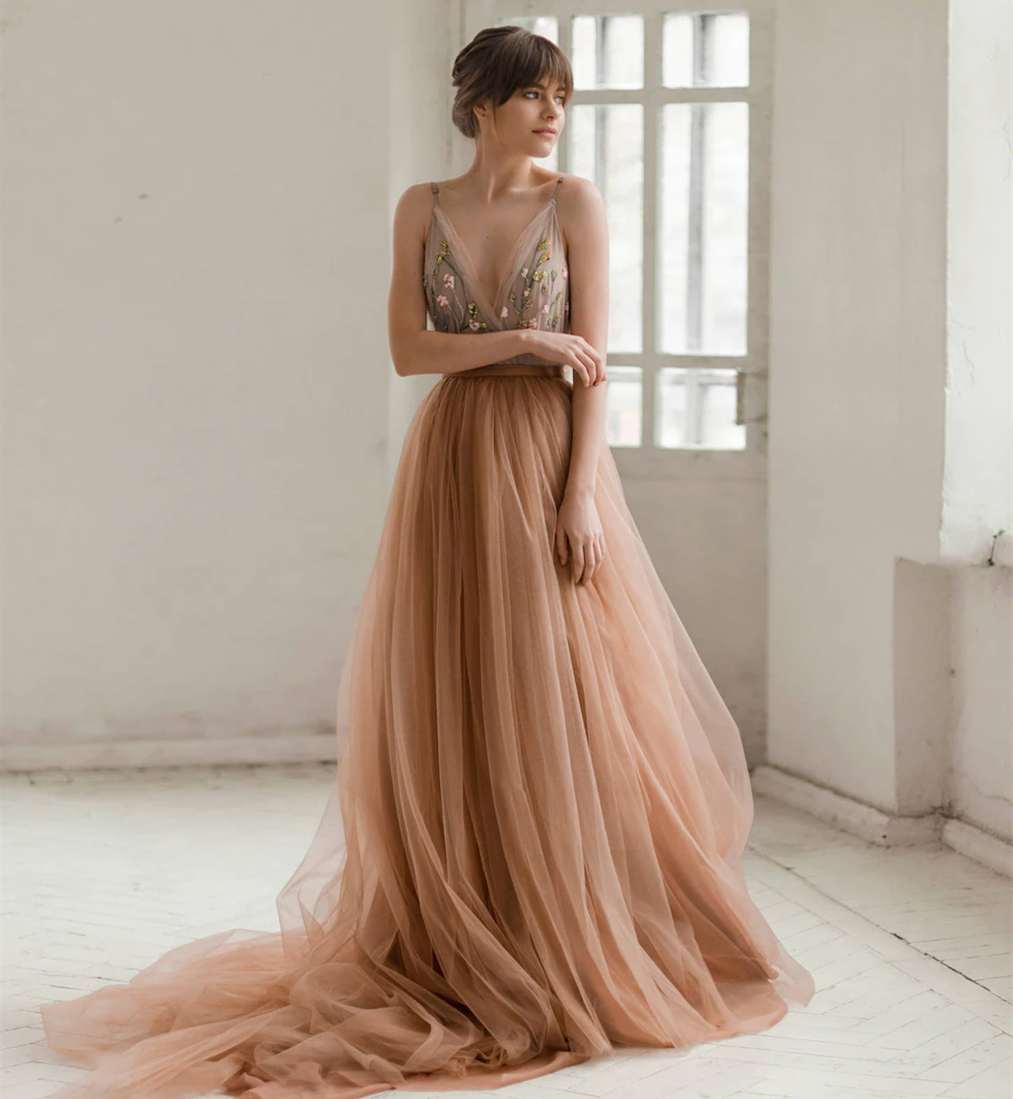 Nude Spaghetti Straps Boho Beach Wedding Dress 2022 Summer Fall Sexy Backless Long Tulle A Line Bridal Gowns Beaded Vintage Country Bride Dresses Cust