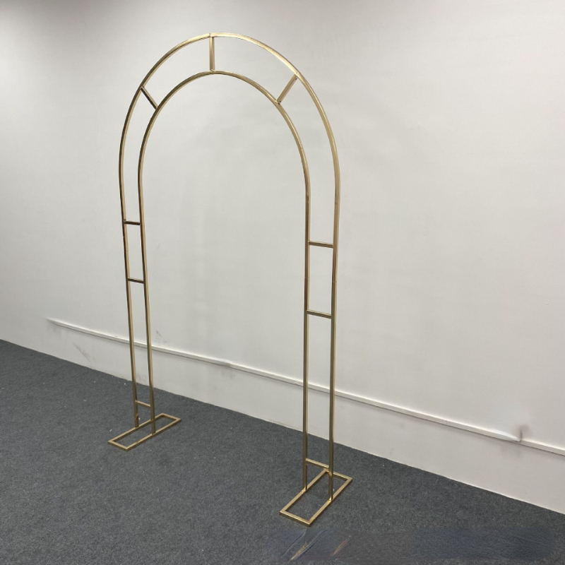Wedding Decoration Welcome Frame 2PCS Shiny Gold Large Flower Arrangement Rack Outdoor Lawn Wedding Floral Arch Baptism Birthday Party Ornaments Displ
