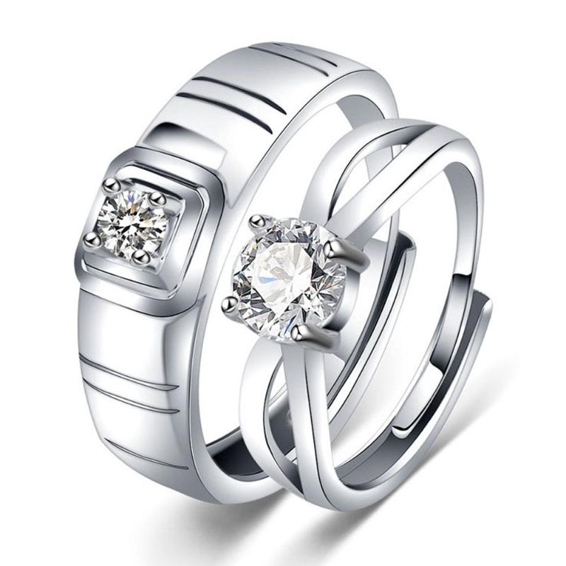 Wedding Rings Copper Plated Silver Open Couple Engagement Ring Men Women Adjustable Crystal Finger Jewelry Gift Wholesale
Wedding Rings Copper Plated Silver Open Couple Engagement Ring Men Women Adjustable Crystal Finger Jewelry Gift Wholesale