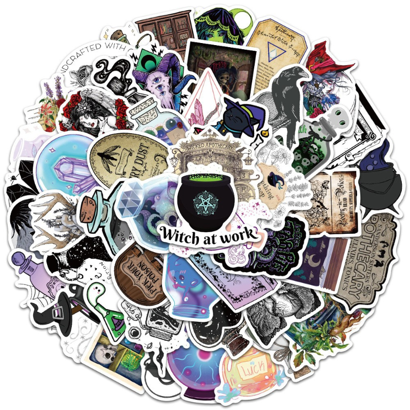 50Pcs/Lot Apothecary Pharmacist Witch Cartoon Graffiti Stickers Aesthetic Stickers Laptop Car Phone Kids Toys Decal Sticker