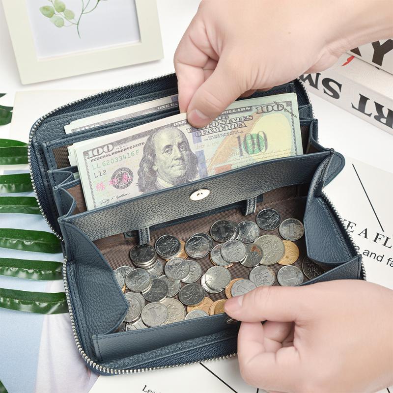 Wallets Japanese Style Genuine Leather Ladies Long Wallet Large Capacity Purse Cardholder Clutch Bag Rfid Anti-theft Zipper Walet 2022Wallet, Blue
Wallets Japanese Style Genuine Leather Ladies Long Wallet Large Capacity Purse Cardholder Clutch Bag Rfid Anti-theft Zipper Walet 2022Wallet, Blue
