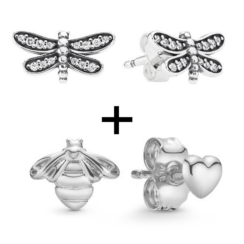 New Popular 925 Sterling Silver Silver Crown Round Stud Earrings Transparent CZ For Earrings Women Wedding Jewelry Gift Special Offer