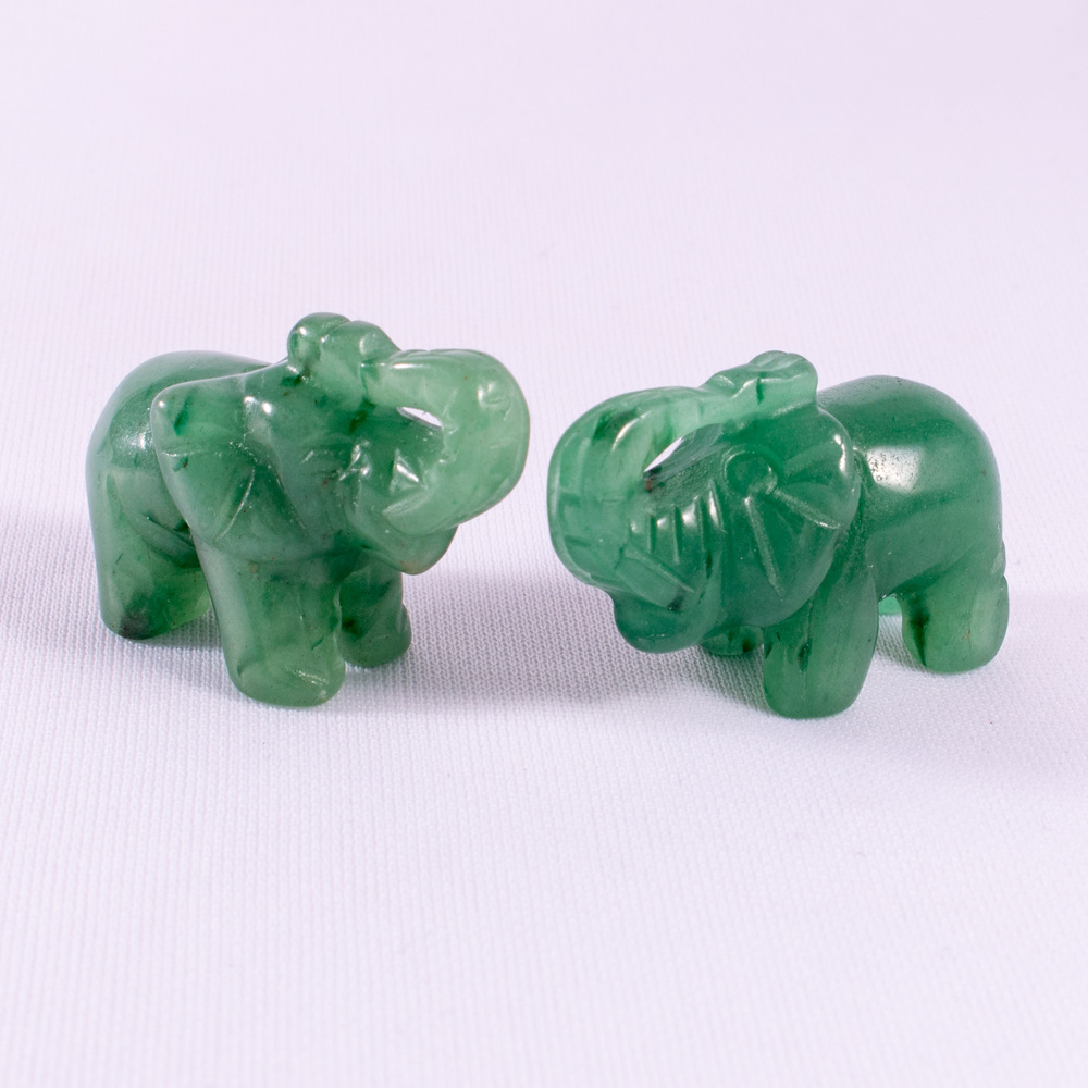 Natural Crystal Stone Ornaments 1.5inch Elephant Carved Chakra Reiki Healing Quartz Mineral Tumbled Gemstones Hand Home Decor