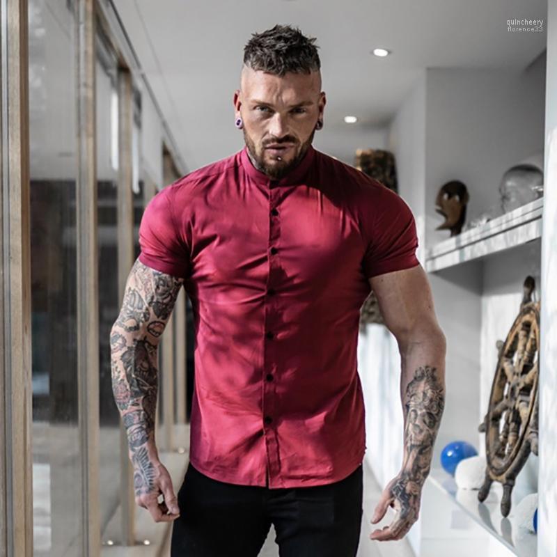 Men's Dress Shirts Summer Casual Solid Slim Fit Short Sleeve Shirt Men Business Social Mens Fashion Stand Collar Gym Sports Quin22, Gray
Men's Dress Shirts Summer Casual Solid Slim Fit Short Sleeve Shirt Men Business Social Mens Fashion Stand Collar Gym Sports Quin22, Gray