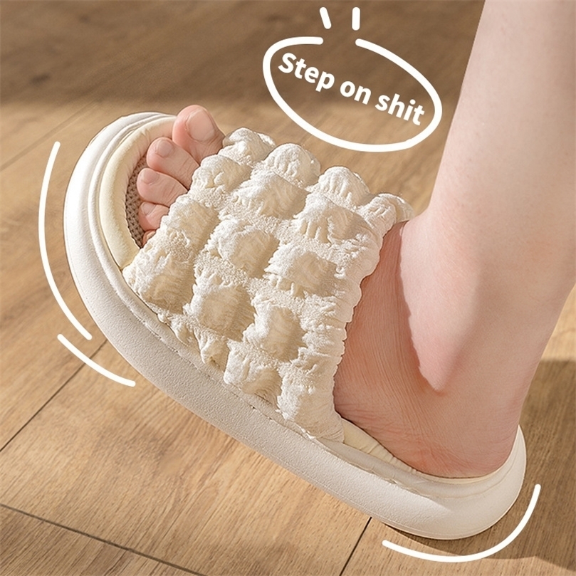 Summer The Internet Celebrity Fashion Puffs Slippers Outside Indoor Mute Soft Sole Cotton and linen Sandals 220614, Black-2
Summer The Internet Celebrity Fashion Puffs Slippers Outside Indoor Mute Soft Sole Cotton and linen Sandals 220614, Black-2