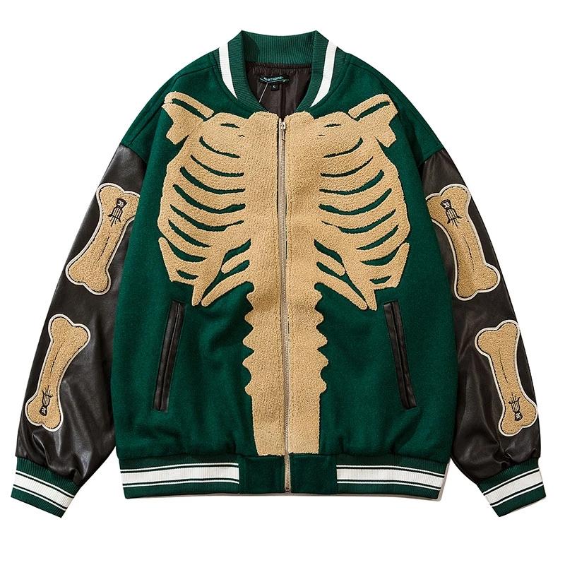 Men's Jackets Hip Hop Baseball Jacket Men Furry Skeleton PU Leather Patchwork Bomber Vintage Oversized Coats Streetwear Unisex AutumnMen's, Black
Men's Jackets Hip Hop Baseball Jacket Men Furry Skeleton PU Leather Patchwork Bomber Vintage Oversized Coats Streetwear Unisex AutumnMen's, Black