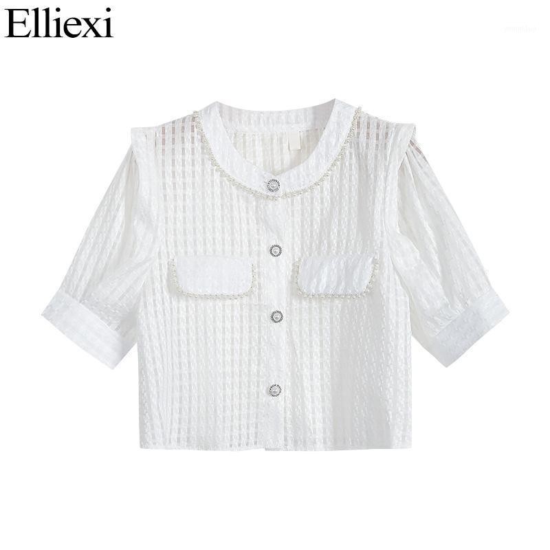 Women' Blouses & Shirts Elliexi Chic Chiffon Pearl Blouse Women 2022 Summer White Tops Puff Sleeve French Button Causal Shirt Blusas
Women' Blouses & Shirts Elliexi Chic Chiffon Pearl Blouse Women 2022 Summer White Tops Puff Sleeve French Button Causal Shirt Blusas