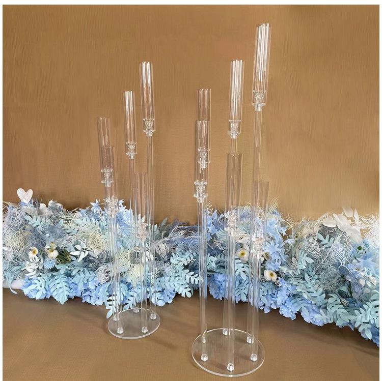 8pcs 10 heads Holders Wedding Decoration Centerpiece Candelabra Clear Candle Holder Acrylic Candlesticks for Weddings Event Party GG020 XJ260305