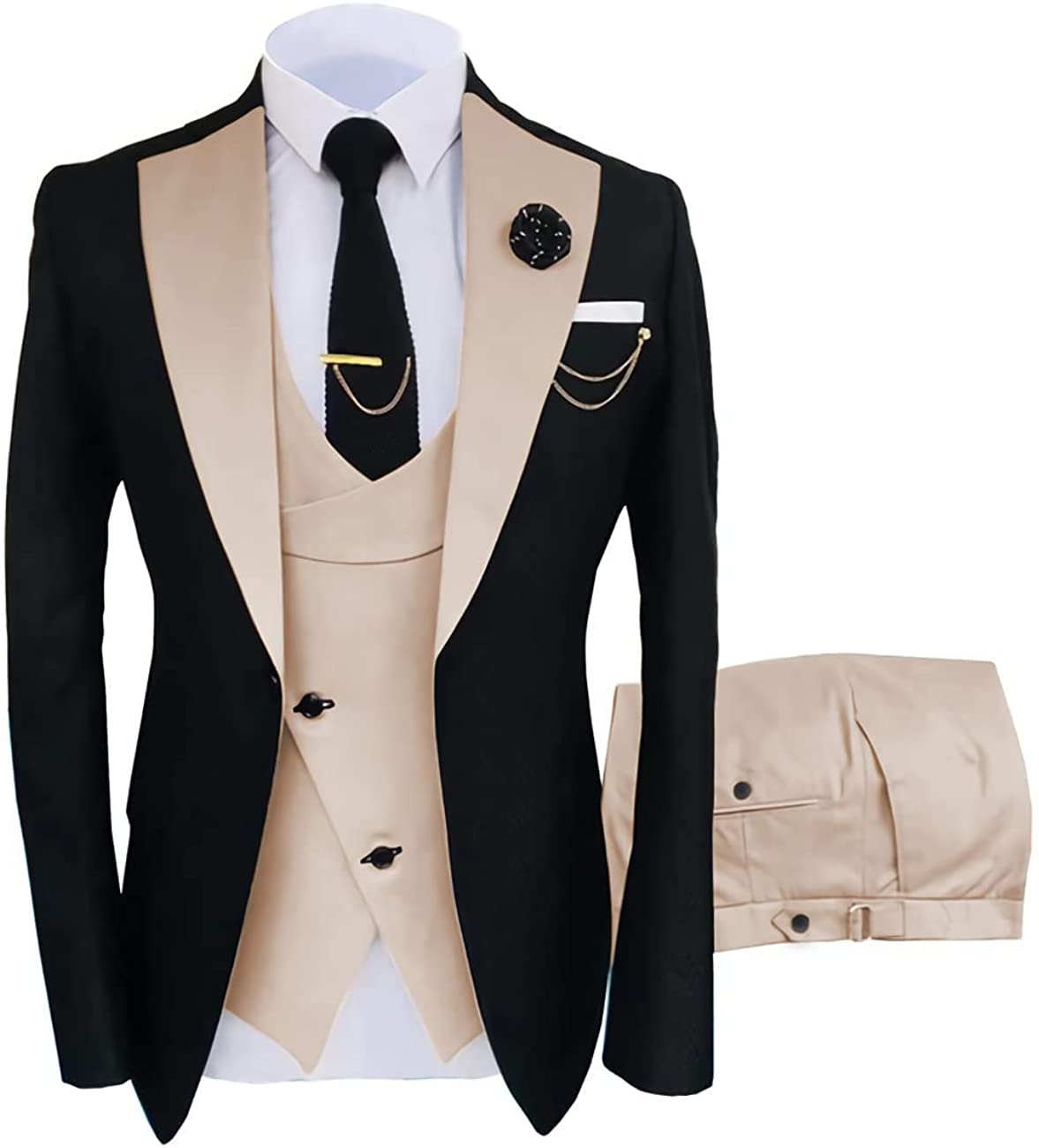 Burgundy Wedding Tuxedos Mens Prom Suits Notched Lapel Slim Fit Wedding Suit For Men Blazers Three Pieces Jacket Vest And Pants Party Business Holiday