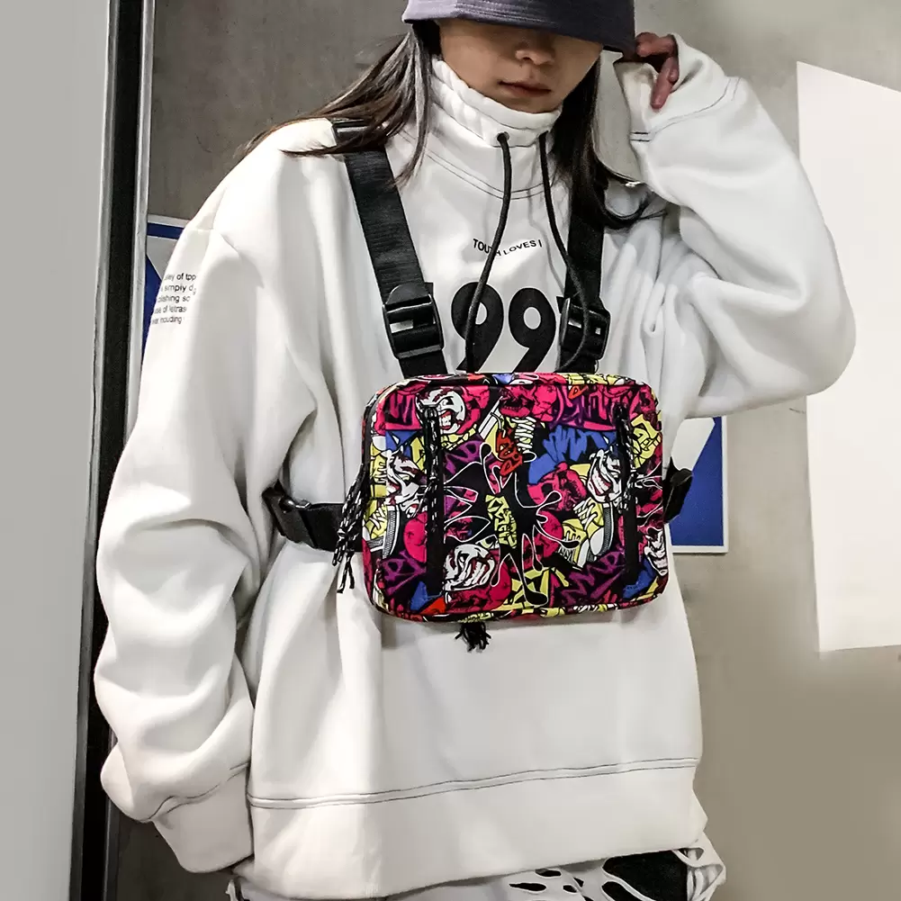 New Fashion Hip Hop Style Crossbody Shoulder Chest Bag for Men and Women Casual Oxford Streetwear Vest Waist Packs