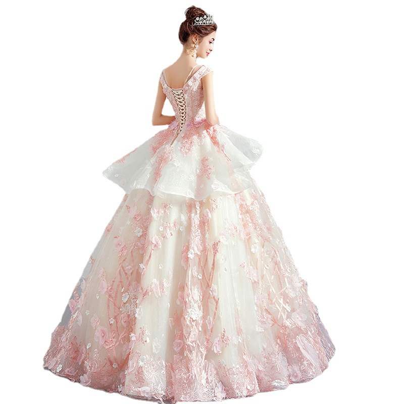 Newest Wedding Dresses D Wers Crystals Beads Backless A E Chapel Train Lace Bg Customed Ivory Princess Bridal Gowns 6660306