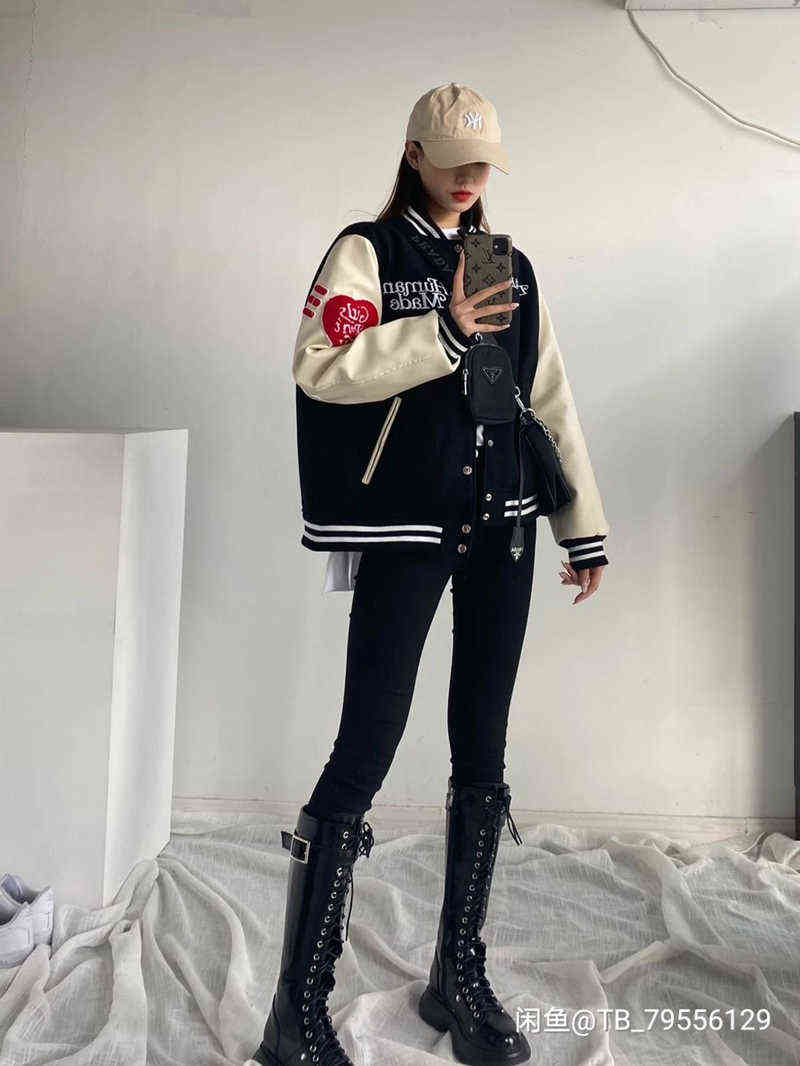 Human Made Jack Girls Don't Cry Love Leather Sleeves Baseball Uniform Men And Women Couple Jacket Humanly Made Sweatshirt T220721 T220721
Human Made Jack Girls Don't Cry Love Leather Sleeves Baseball Uniform Men And Women Couple Jacket Humanly Made Sweatshirt T220721 T220721
