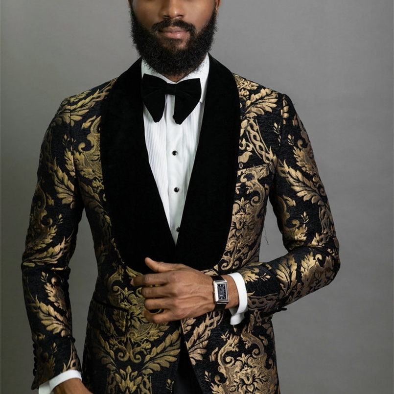 Men's Suits Blazers Elegant Costume Homme Shawl Lapel Black Jacquard Dinner Party Groom Wear Wedding For Prom Tuxedo Blazer 220826, Only jacket no pants
Men's Suits Blazers Elegant Costume Homme Shawl Lapel Black Jacquard Dinner Party Groom Wear Wedding For Prom Tuxedo Blazer 220826, Only jacket no pants