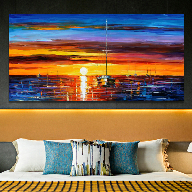 Modern Abstract Landscape Oil Painting on Canvas Art Posters and Prints Wall Art Sunrise at Sea Pictures for Living Room Decor
Modern Abstract Landscape Oil Painting on Canvas Art Posters and Prints Wall Art Sunrise at Sea Pictures for Living Room Decor
