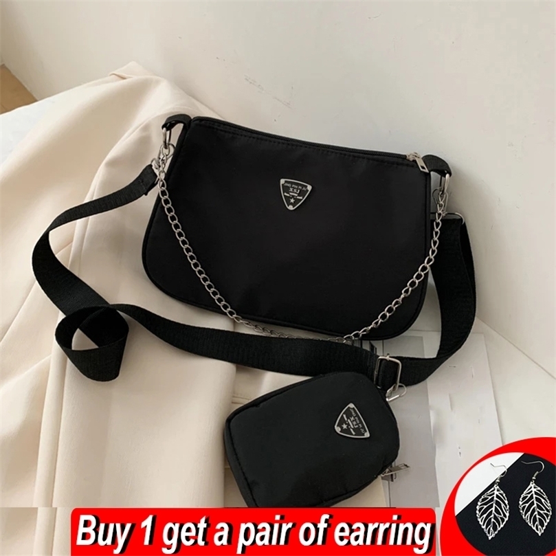 2psc Fashion Chians Shoulder Bag Women Nylon Crossbody Designer Messenger Handbag Advanced Armpit Hobo 220322, Purple
2psc Fashion Chians Shoulder Bag Women Nylon Crossbody Designer Messenger Handbag Advanced Armpit Hobo 220322, Purple