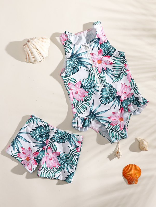 Baby boys' tropical pattern swimming trunks SHE