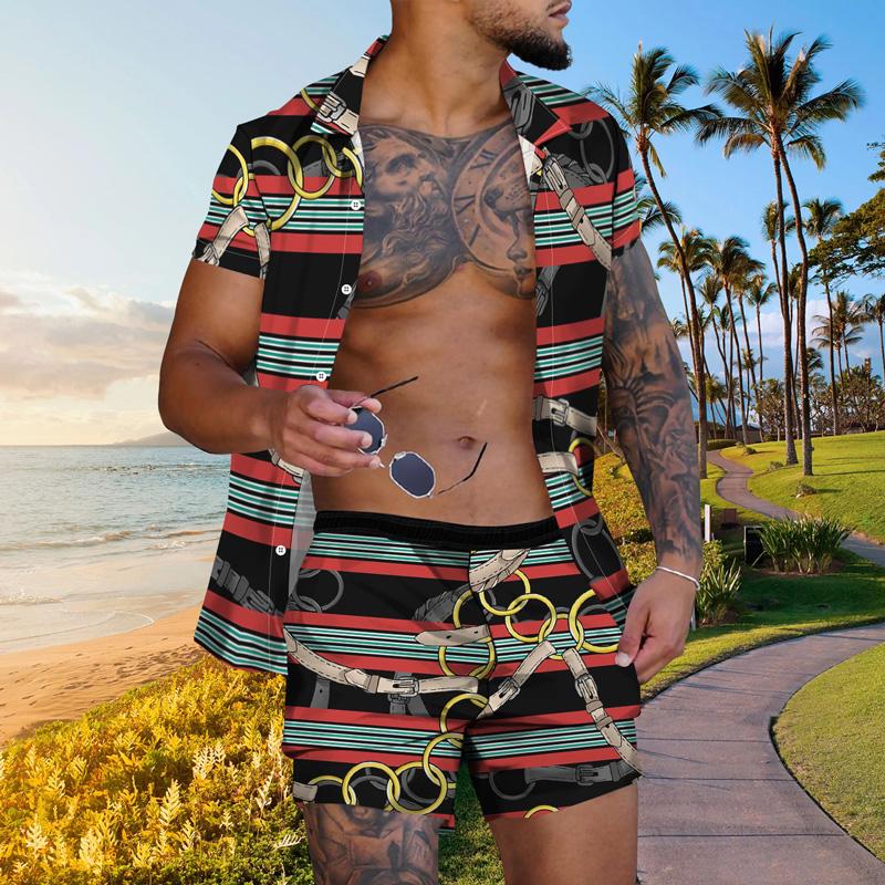 Men's Tracksuits Fashion Men's Short Sleeve 3d Chain Pattern Print Large Size Sports Retro Casual Beach Summer Shorts Two-piece SetMen's, Ttb62-30
Men's Tracksuits Fashion Men's Short Sleeve 3d Chain Pattern Print Large Size Sports Retro Casual Beach Summer Shorts Two-piece SetMen's, Ttb62-30