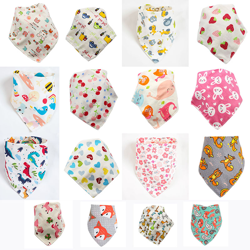 Baby Saliva Towel Bibs & Burp Cloths Triangle Towels Baby Double Snap Button Newborn Bib Scarf