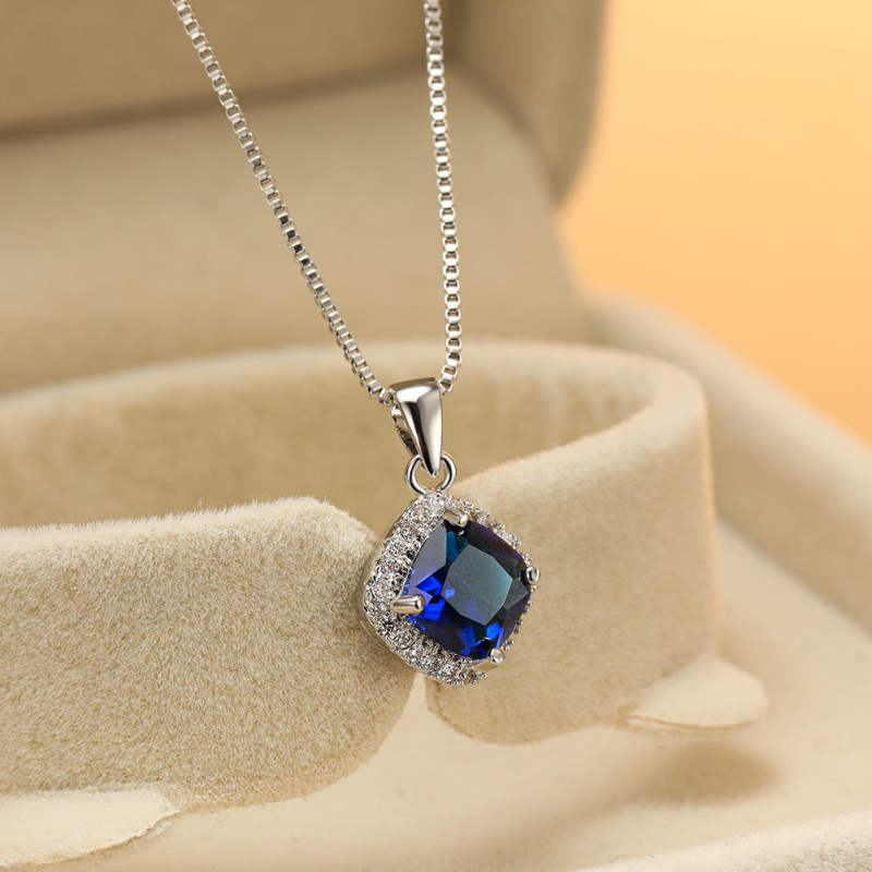 Beautiful Emerald Sapphire Purple Gemstone Pendant Necklace Fine Jewelry Necklaces for Engagement Gift