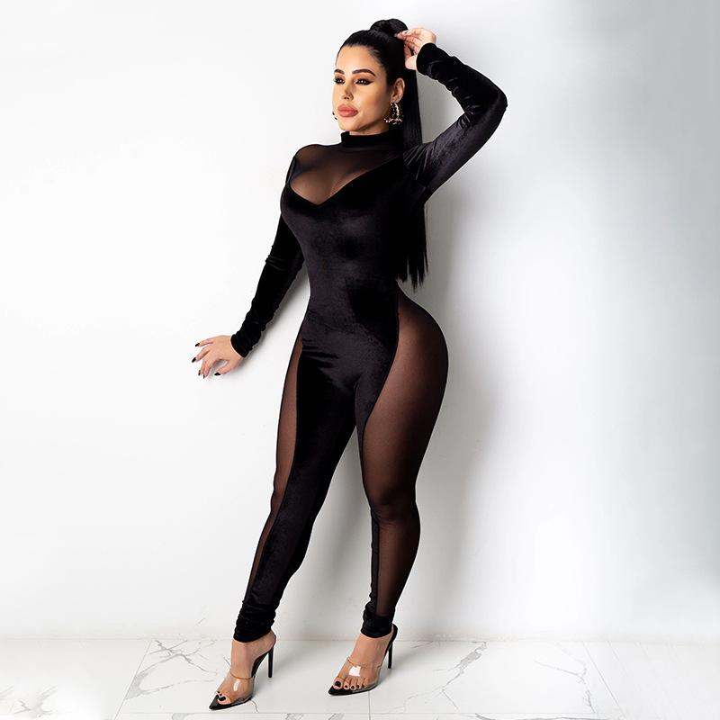 Women' Jumpsuits & Rompers BKLD Velvet 2022 Women Clothing Fall Fashion Sexy Mesh Patchwork Jumpsuit Party Clubwear 1 Piece Outfit, Black
Women' Jumpsuits & Rompers BKLD Velvet 2022 Women Clothing Fall Fashion Sexy Mesh Patchwork Jumpsuit Party Clubwear 1 Piece Outfit, Black