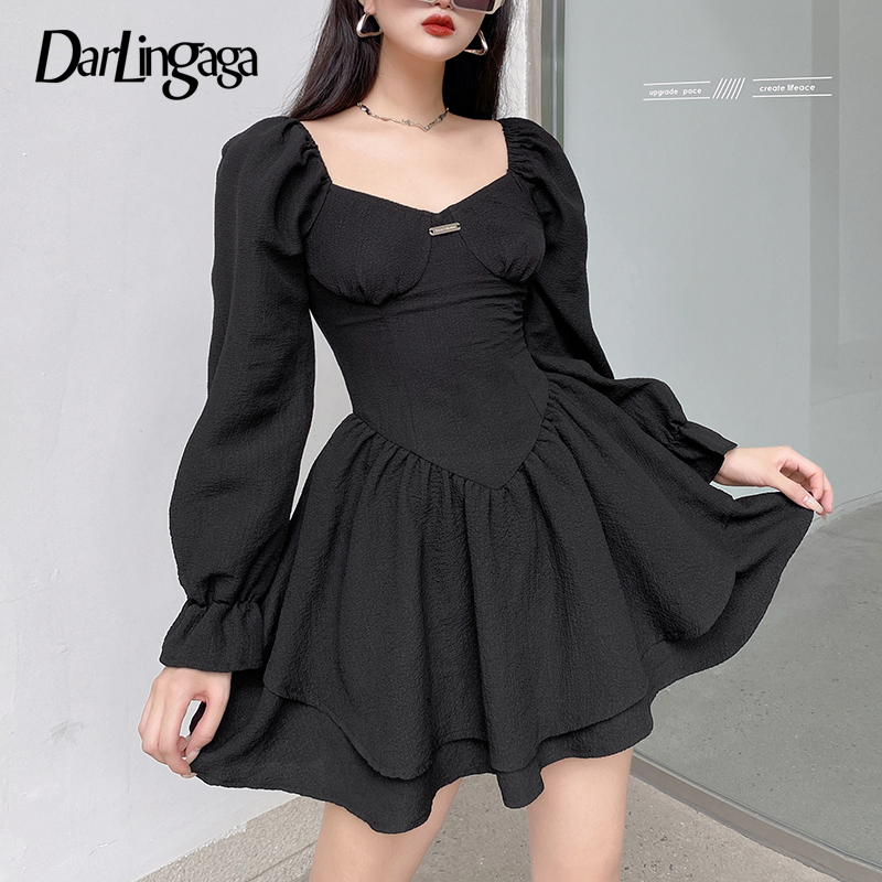 Darlingaga Fashion Elegant Puff Sleeve Black Dress Women Corset Autumn Pleated Sexy Party Dress Mini Double Layer Ruched Clothes
Darlingaga Fashion Elegant Puff Sleeve Black Dress Women Corset Autumn Pleated Sexy Party Dress Mini Double Layer Ruched Clothes