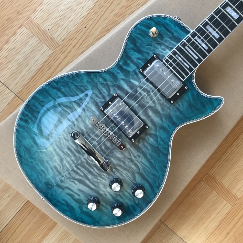 Custom LP electric guitar, chrome hardware, rosewood fingerboard, frets binding, Tune-o-Matic bridge, Burst color quilte maple, solid mahogany body guitar, 001
Custom LP electric guitar, chrome hardware, rosewood fingerboard, frets binding, Tune-o-Matic bridge, Burst color quilte maple, solid mahogany body guitar, 001