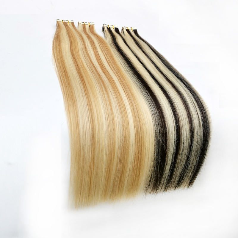 P27 613 Invisible Skin Weft Tape In Human Hair Extension Blonde Natural Black Brown Piano Color Indian Brazilian VIP customization 150g 60pcs