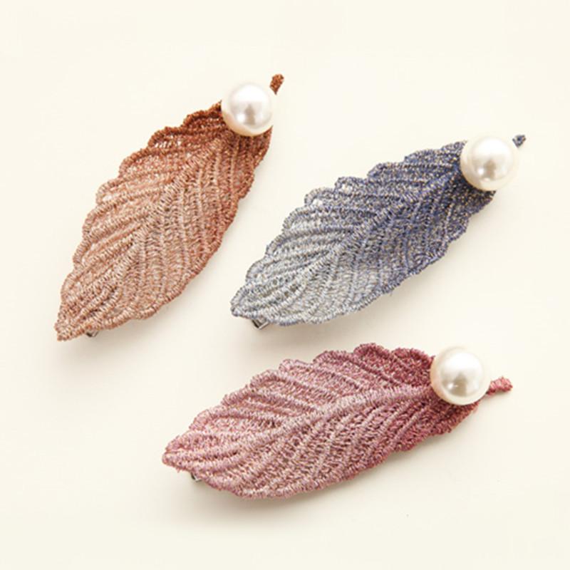 Hair Clips & Barrettes Fashion Leaf Shape Clip Headwear Retro Imitation Pearl Cloth Leaves Hairpin Accessories For Woman
Hair Clips & Barrettes Fashion Leaf Shape Clip Headwear Retro Imitation Pearl Cloth Leaves Hairpin Accessories For Woman