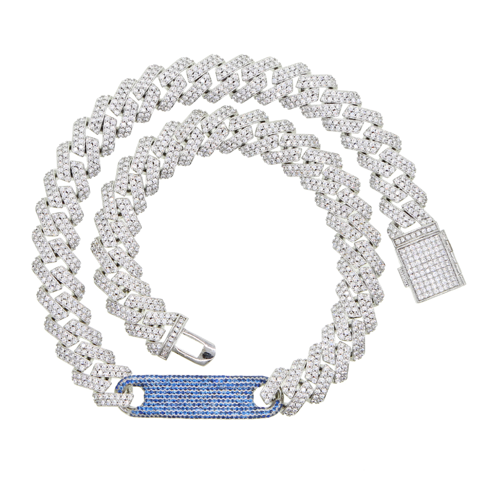 Iced Out bling cz hip hop women choker jewelry New bar pendant neckalce with Miami curb cuban link chain necklace