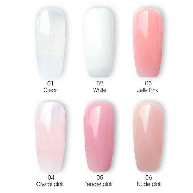 NXY Nail Gel Acrylic 45g Manicure High Quality No Sticky Extend Builder Nude s Poly Led Uv Kit French Art 0328