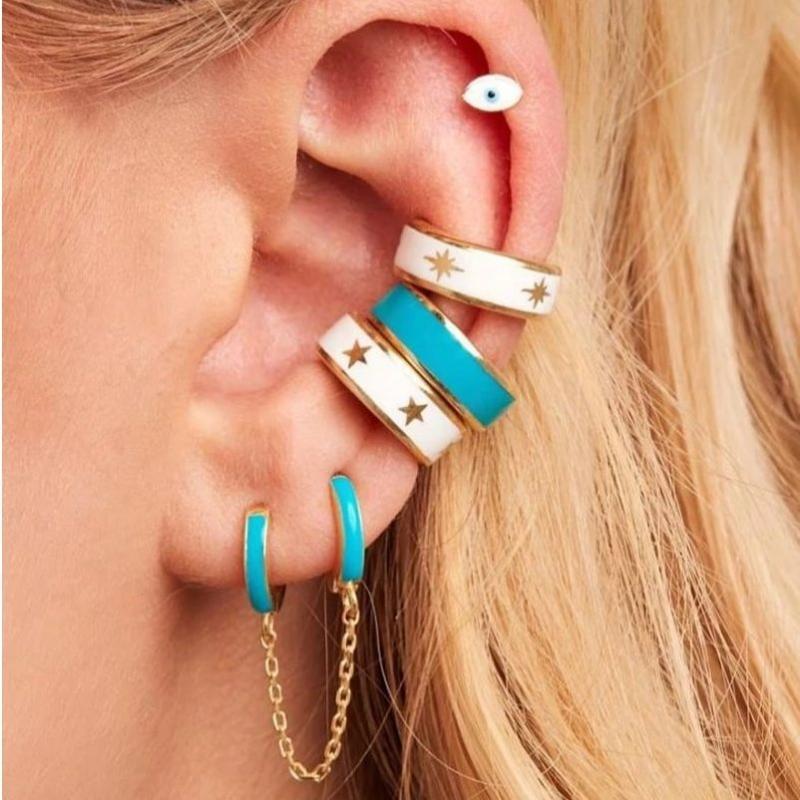Hoop & Huggie Gold Filled Handcuff Long Chain Elegant Enamel Red Blue White Black Women Ladies Unique Charm Jewelry Hand Cuff Fashion Earrin
Hoop & Huggie Gold Filled Handcuff Long Chain Elegant Enamel Red Blue White Black Women Ladies Unique Charm Jewelry Hand Cuff Fashion Earrin