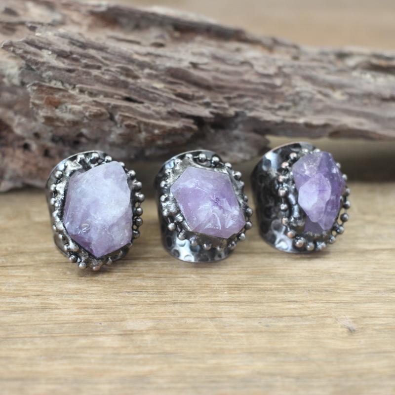 Cluster Rings Raw Amethysts Gunmetal Irregular Quartz Druzy Ore Stone Adjustable Ring Fashion Men/Women Jewelry Drop QC4086Cluster
Cluster Rings Raw Amethysts Gunmetal Irregular Quartz Druzy Ore Stone Adjustable Ring Fashion Men/Women Jewelry Drop QC4086Cluster