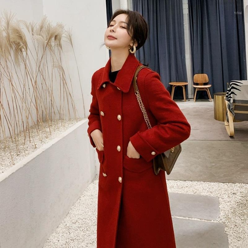 Women' Wool & Blends Handmade Double Sided Cashmere Coat Women Autumn Winter 2022 Korean Red Casual Woolen Medium Length, Black
Women' Wool & Blends Handmade Double Sided Cashmere Coat Women Autumn Winter 2022 Korean Red Casual Woolen Medium Length, Black