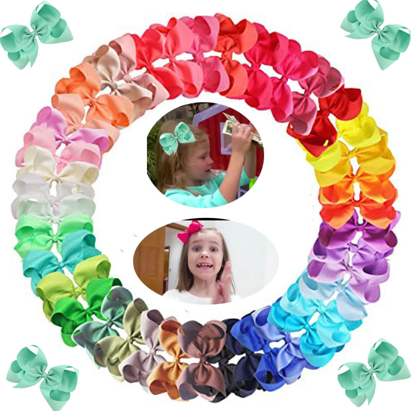 60pcs 6 Inch Bows Alligator Barrettes Boutique Grosgrain Ribbon hair Accessories Hair Clips for Girls Toddlers Kids Children Teens