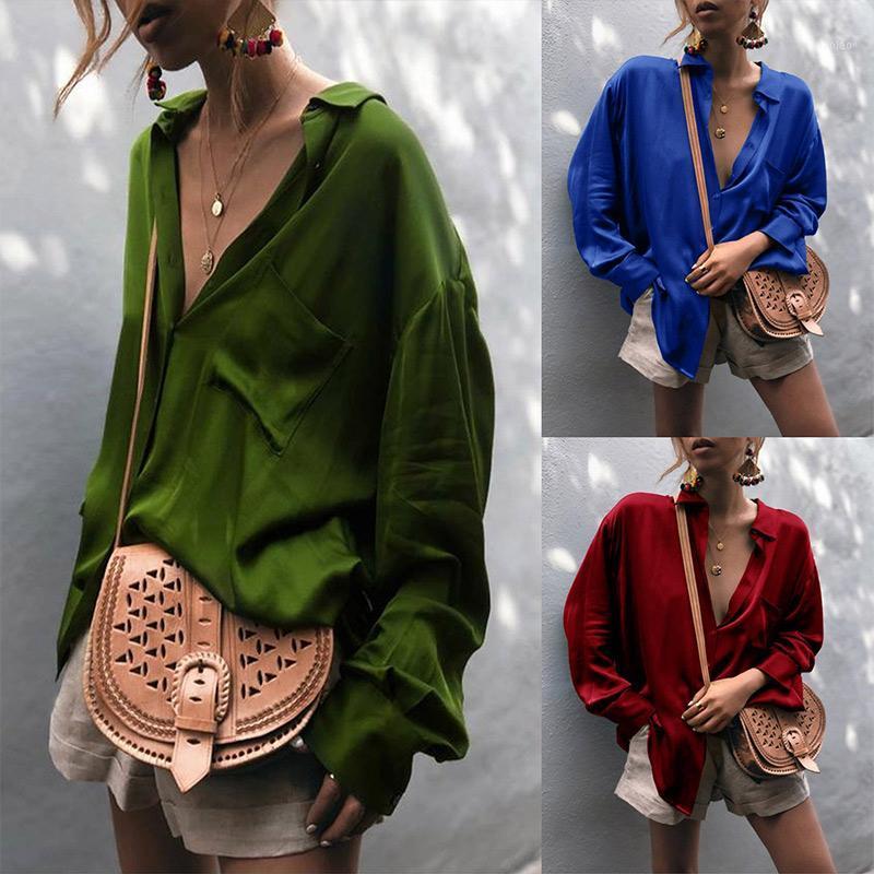 Women' Blouses & Shirts Spring Silk Satin Shirt Korean Long Sleeve Turn Down Collar Female Oversize Loose Button Solid Fashion Lady Tops, Blue
Women' Blouses & Shirts Spring Silk Satin Shirt Korean Long Sleeve Turn Down Collar Female Oversize Loose Button Solid Fashion Lady Tops, Blue
