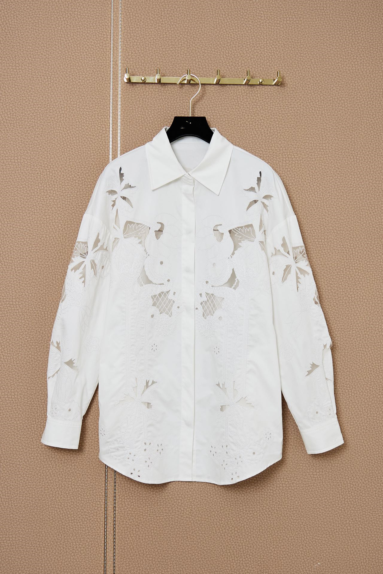 Early spring tide brand new Women' Blouses & Shirts coconut large area positioning chain embroidered shirt, Ivory
Early spring tide brand new Women' Blouses & Shirts coconut large area positioning chain embroidered shirt, Ivory