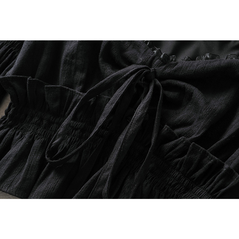 French Pleated Lantern Long Sleeve Shirt For Women's Spring And Autumn Vintage White Square Collar Blouse Tops Female 220318