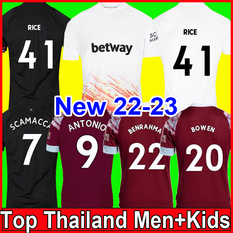 2022 2023 West Hams BOWEN RICE Soccer Jerseys 22 23 BENRAHMA LANZINI ANTONIO SCAMACCA NOBLE FORNALS DAWSON Vlasic SOUCEK Men kids kits set Football Shirt Uniform, 23 away
2022 2023 West Hams BOWEN RICE Soccer Jerseys 22 23 BENRAHMA LANZINI ANTONIO SCAMACCA NOBLE FORNALS DAWSON Vlasic SOUCEK Men kids kits set Football Shirt Uniform, 23 away