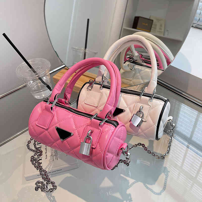 style small fragrance texture cylinder bag women's bag popular Chain Handbag shoulder bag, White
style small fragrance texture cylinder bag women's bag popular Chain Handbag shoulder bag, White