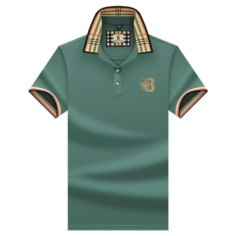Mens Summer t shirtSpot Embroidery Solid Color Shortsleeved Casual Fashion Business Polo Shirt 220615