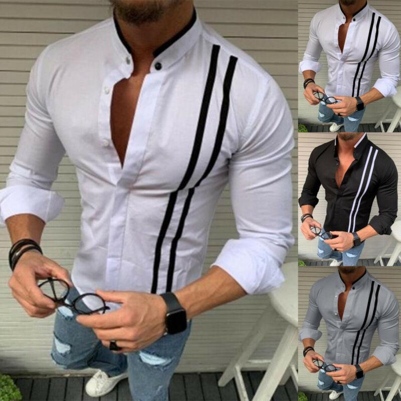 Men's Casual Shirts Imcute 2022 Fall Mens Striped Formal Luxury Slim Fit Long Sleeve Stand Collar Tops Blouse, White;black
Men's Casual Shirts Imcute 2022 Fall Mens Striped Formal Luxury Slim Fit Long Sleeve Stand Collar Tops Blouse, White;black