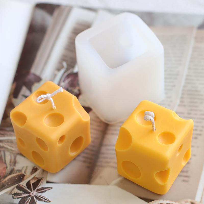 

Craft Tools DIY Cheese Candle Silicone Mold 3D Square Shaped Design Model Handmade Resin Soy Wax Mould Making