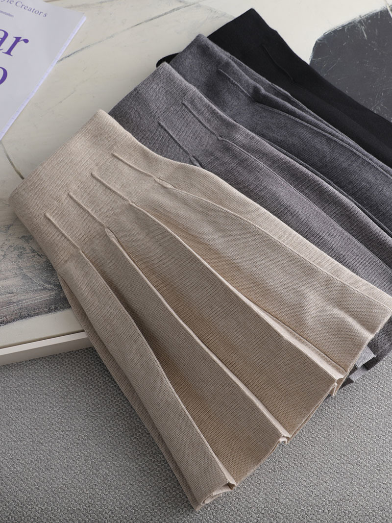 Ezsskj Autumn winter a-line thick short SWEATER Skirt Women good quality cute pleated mini skirt female elegant knit 220408