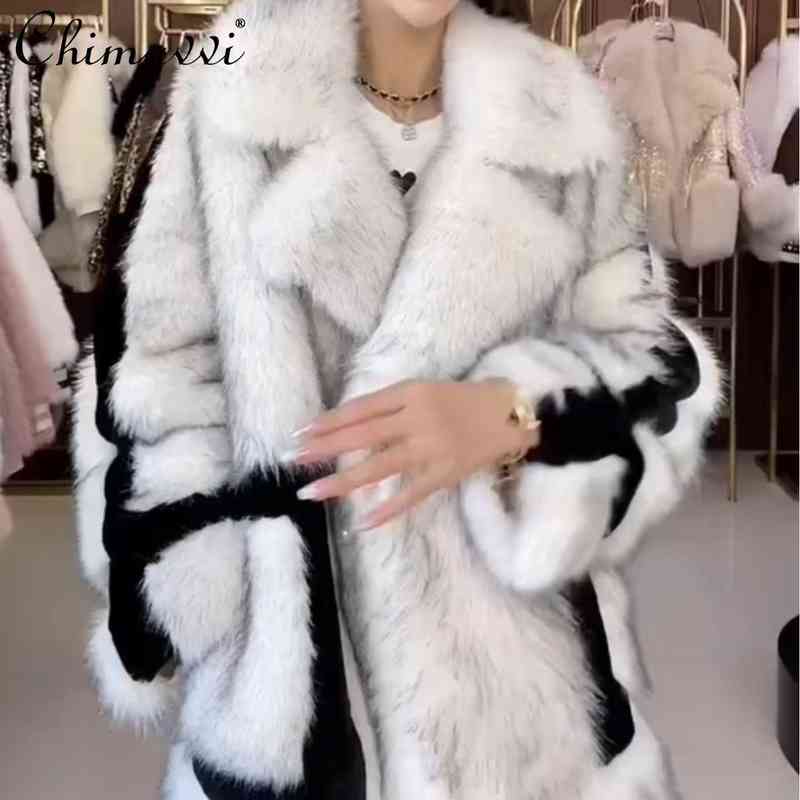 European Style Fur Long Sleeve Warm Double-Faced Wool Coat 2021 Fashion Warm Casual Long Sleeve Elegant Coat Winter Clothes T220810, Gray white
European Style Fur Long Sleeve Warm Double-Faced Wool Coat 2021 Fashion Warm Casual Long Sleeve Elegant Coat Winter Clothes T220810, Gray white