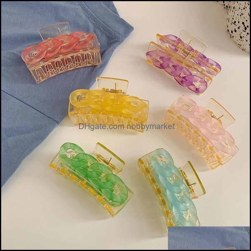 High Quality Geometric Acetate Claws Large Square Crabs Clip Candy Color Chainn Clamps For Women Accessories Drop Delivery 2021 Hair Jewelry
High Quality Geometric Acetate Claws Large Square Crabs Clip Candy Color Chainn Clamps For Women Accessories Drop Delivery 2021 Hair Jewelry