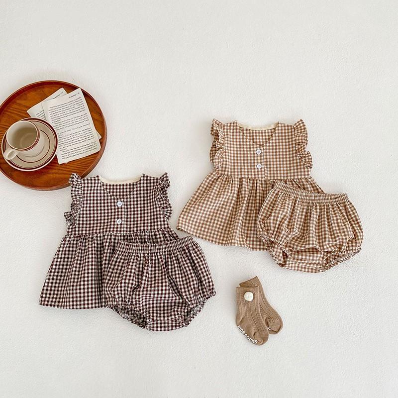 Clothing Sets Summer Baby Small Plaid Sleeve Top Bread Shorts 2-piece Girls' Suit Born ClothesClothing ClothingClothing, E66023
Clothing Sets Summer Baby Small Plaid Sleeve Top Bread Shorts 2-piece Girls' Suit Born ClothesClothing ClothingClothing, E66023