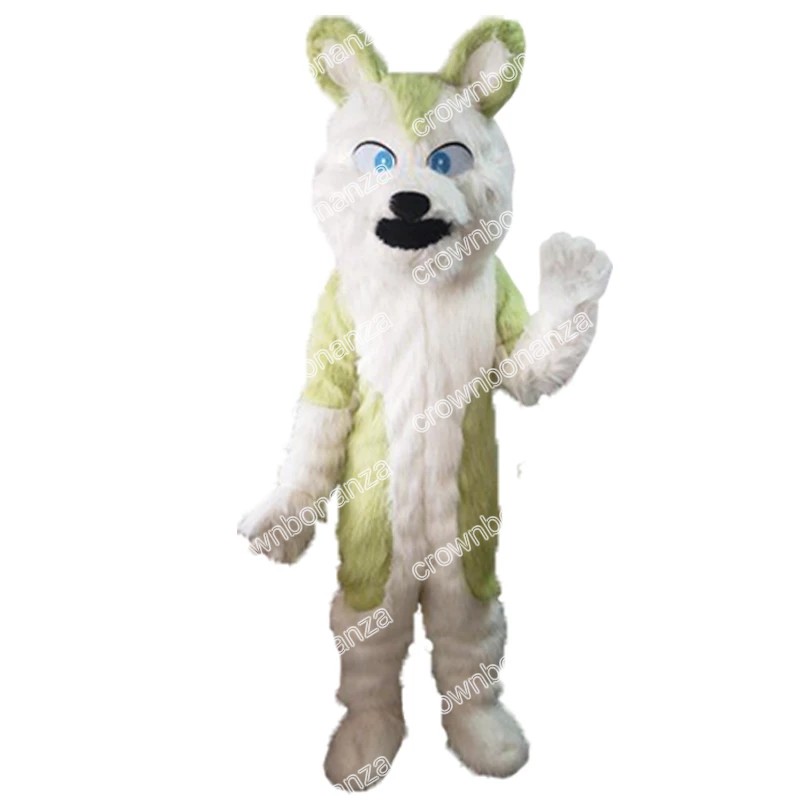 Halloween Long Fur Furry Dog Mascot Costumes Top quality Cartoon Character Outfits Adults Size Christmas Carnival Birthday Party Outdoor Outfit