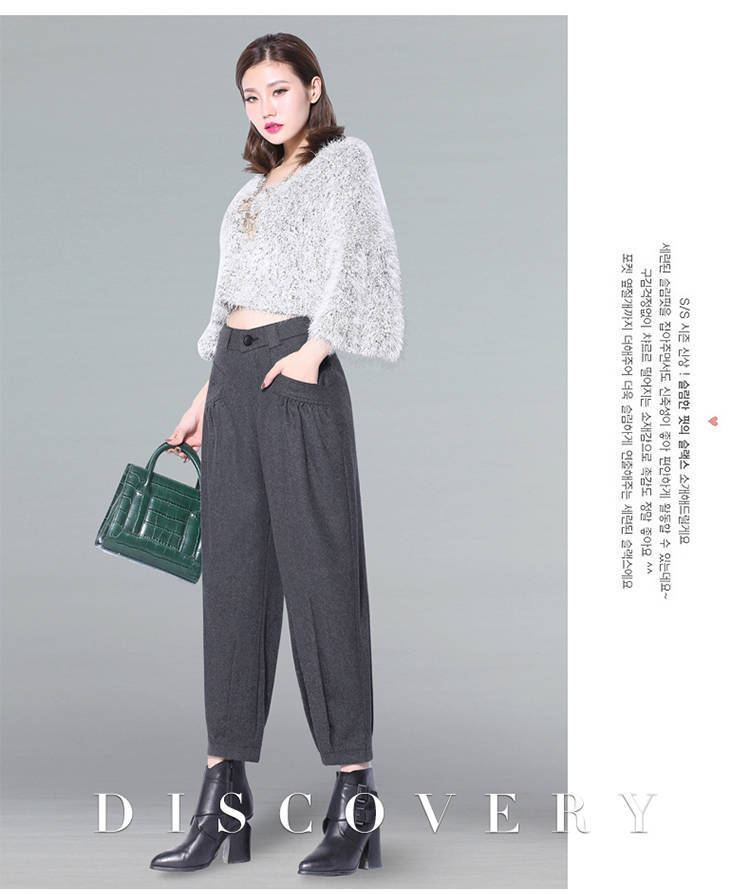 LOMAIYI Warm Autumn/Winter Wide Leg Pants For Women Loose Harem Women's Office Trousers Woman High Waist Lady BW045 220325