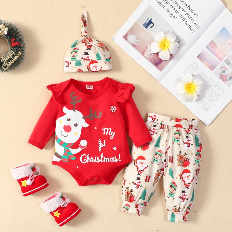 Clothing Sets 3Pcs Outfits Infant Baby Girl Christmas Letter Print Pattern Long Sleeve O-Neck Rompers Trousers Hat Xmas ClothClothing
Clothing Sets 3Pcs Outfits Infant Baby Girl Christmas Letter Print Pattern Long Sleeve O-Neck Rompers Trousers Hat Xmas ClothClothing